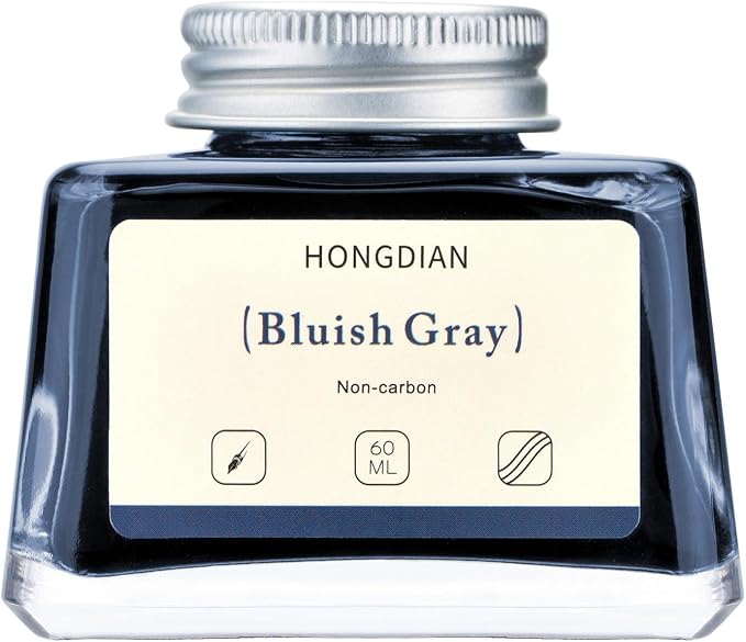 Hongdian Fountain Pen Bottled Ink Bluish Gray, 60ml Fountain Pen Bottled Ink - Image 3