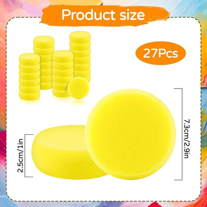 27 Pack Round Painting Sponge, 2.9 Inch Pottery Sponges, Clay Sponge - Image 2