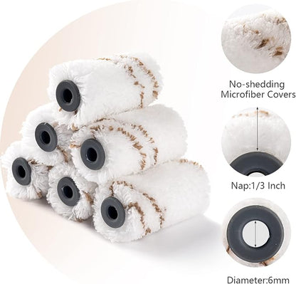 Mister Rui Paint Roller Kit, 25 Pack, 2 Inch Microfiber Paint Rollers 10 mm Nap - Image 3