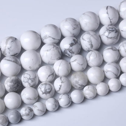 32pcs 12mm AAA Natural Stone Beads White Howlite Turquoises Round Loose Beads - Image 3