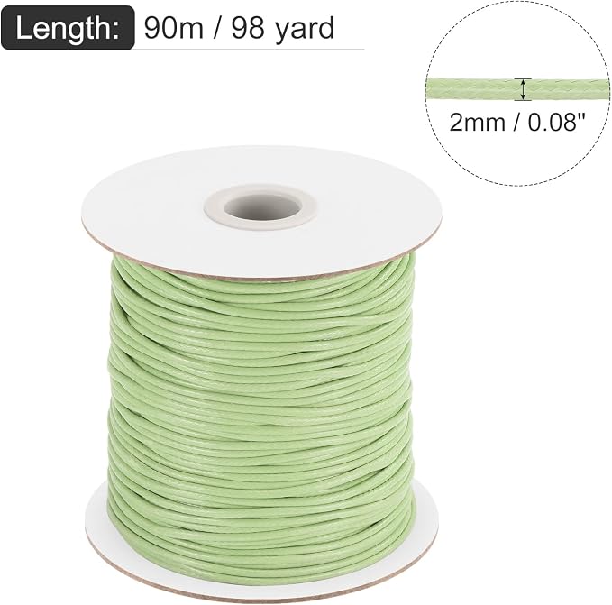 MECCANIXITY Waxed Cord 2mm Waxed Polyester Cord 98 Yard Wax String - Image 2