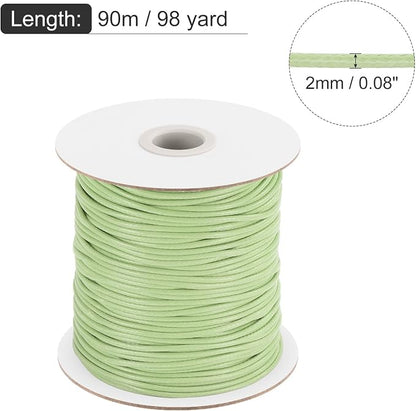 MECCANIXITY Waxed Cord 2mm Waxed Polyester Cord 98 Yard Wax String - Image 2