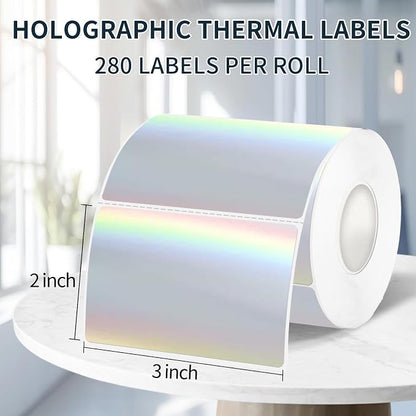 2" x 3" Holographic Thermal Label Stickers, Printable Rainbow Glitter Thermal - Image 2