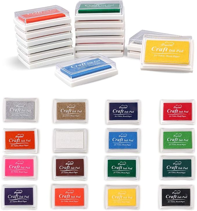 XoreArt Finger Ink Pads for Kids Washable Craft Ink Stamp Pads, 16 Color DIY - Image 4