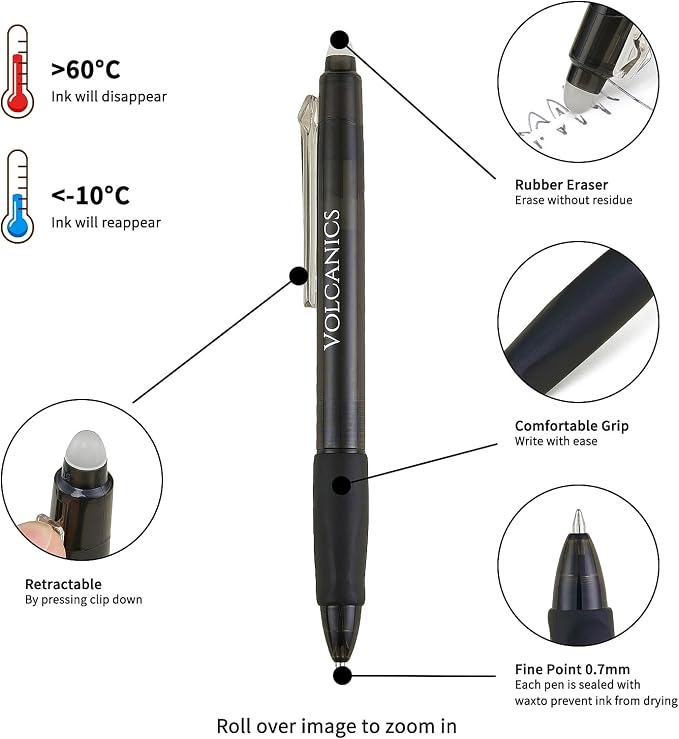 Volcanics Retractable Clicker Erasable Gel Pens - Image 2
