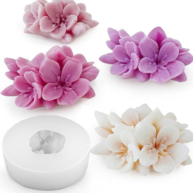 3D Cherry Blossom Candle Mold Scented Candles Flower Silicone Molds by Unknown