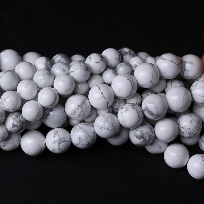 32pcs 12mm AAA Natural Stone Beads White Howlite Turquoises Round Loose Beads - Image 2