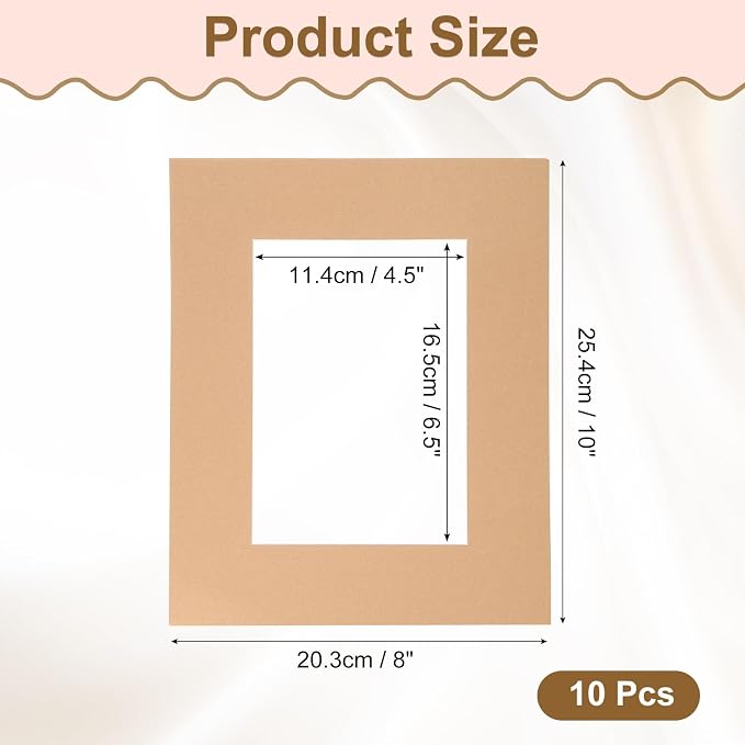 uxcell 10Pcs Picture Mats, 8 x 10 Mat Board Center - Image 2