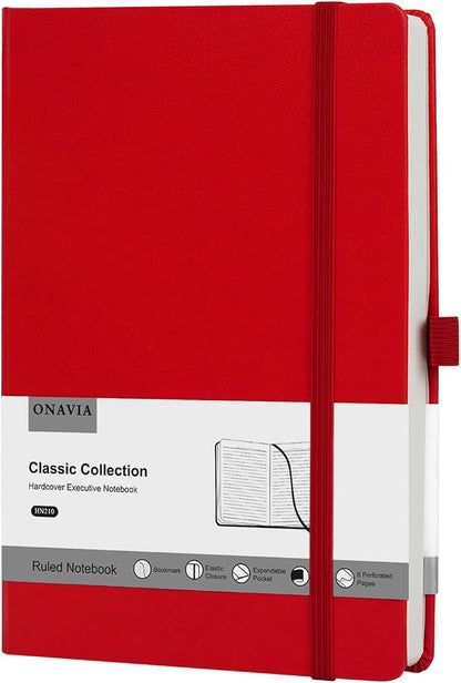 Lined Journal Notebooks for Work, A5 Size 100 GSM Thick Paper, Classic Ruled by ONAVIA