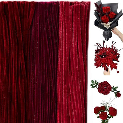 300 Pieces Pipe Cleaners Chenille Stem, 3 Burgundy Red Color Pipe Cleaners Set by RSACCSKY