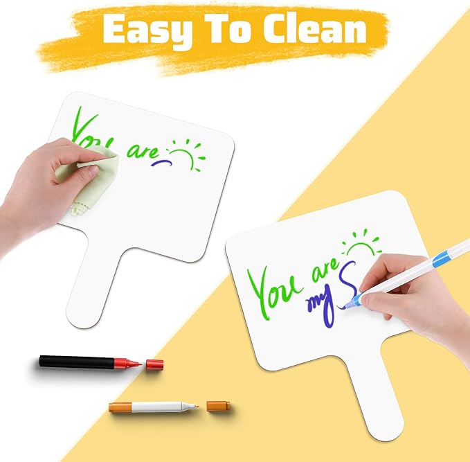 10 Pcs Dry Erase Answer Paddles 10x8 Inch Handheld White Boards Mini Double - Image 6