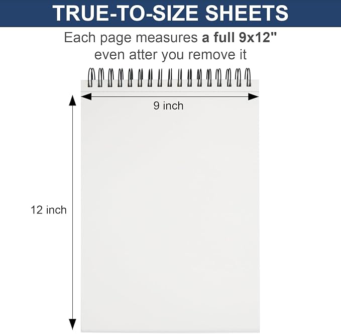 9" x 12" Sketch Book Set, Drawing Paper Pad, Double-Sided Hardcover Sketchbook - Image 5