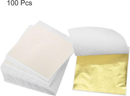 MECCANIXITY Gold Leaf Foil Sheet, Bright Golden Leaf Papers, 3.3 x 3.1inch - Image 3