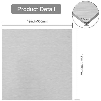 6061 T651 Aluminum Sheet Metal 12" x 12" x 0.04" Flat Plain Thin Aluminum Sheet - Image 2