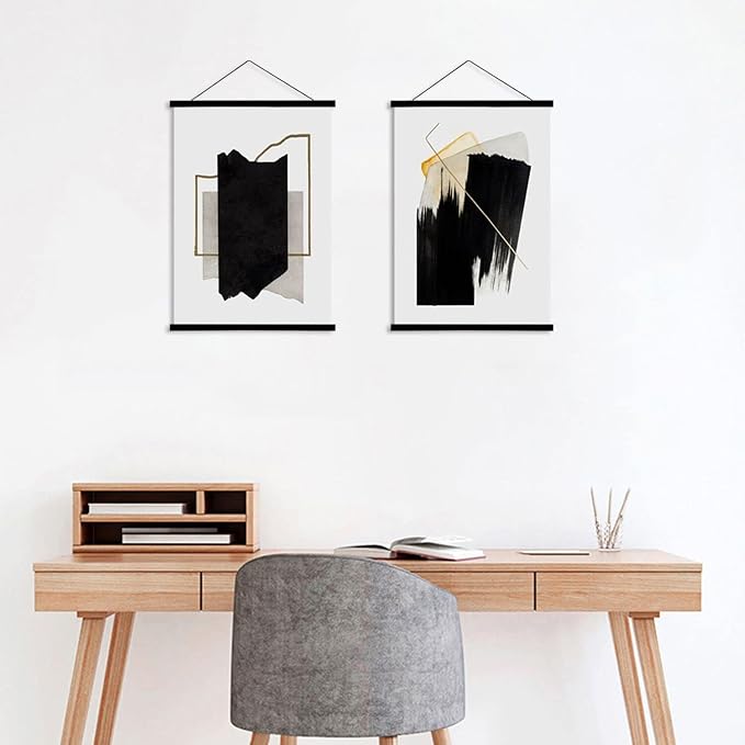 WITCOLOR 25x17 25x36 25x25 Poster Frame, Magnetic Black Wood Wooden Frame Hanger - Image 6