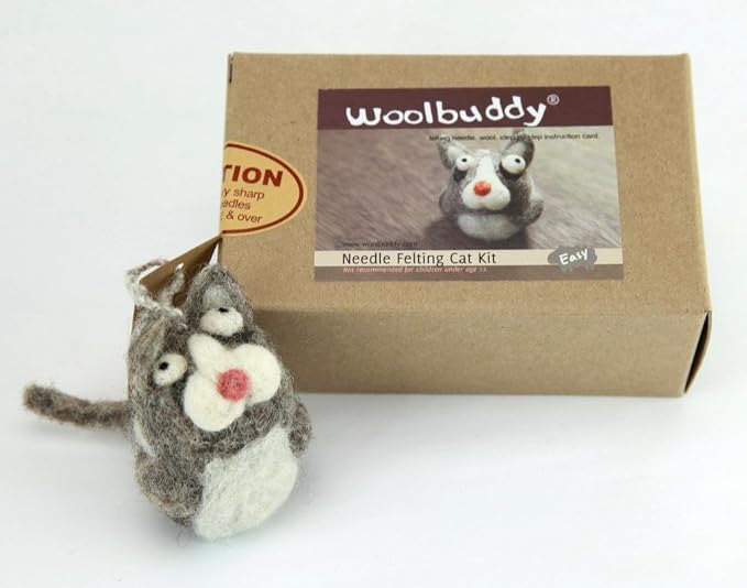 Woolbuddy Needle Felting Kit for Beginners & Adults – DIY Cat Animal Craft Kit by Woolbuddy