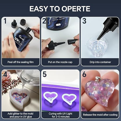 300g UV Resin, Crystal Clear, Hard UV Curing epoxy Resin, Upgraded Formula - Image 6