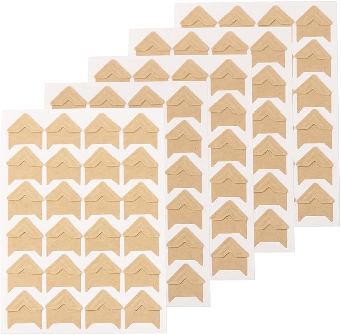 GOONAVI 15 Sheets 360 Pcs Cowhide Acid-Free Photo Corners Mounting Self Adhesive by GOONAVI