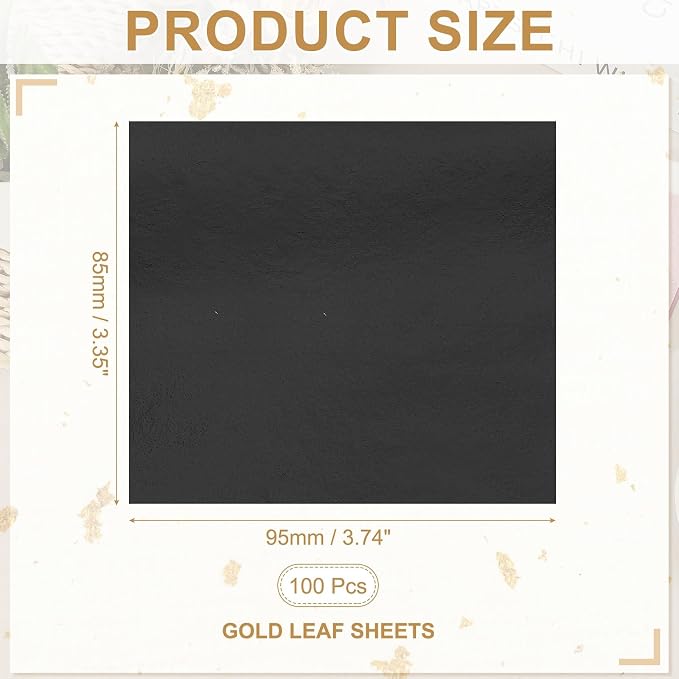 PATIKIL Gold Leaf Sheets for Art 3.7" x 3.4" - Image 2