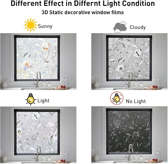 NINETREX Window Privacy Film, 3D Stained Glass Window Film, Decorative Window - Image 5