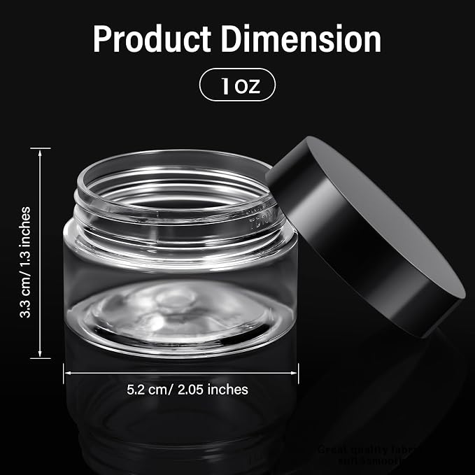 SATINIOR 12 Pack 1 oz Plastic Container Jars - Image 2