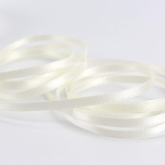 HUIHUANG Solid Color Satin Ribbon 1/8 inch x 100 Yards Roll Ribbon Thin Small - Image 2