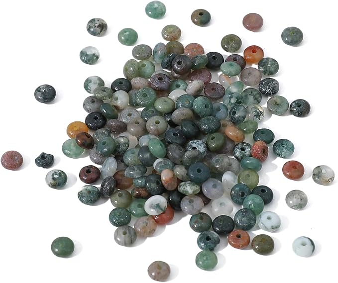 Natural Indian Agate Disk Stone Beads 4x2mm 160pcs Rondelle Loose Semi Gemstone - Image 4