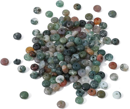 Natural Indian Agate Disk Stone Beads 4x2mm 160pcs Rondelle Loose Semi Gemstone - Image 4