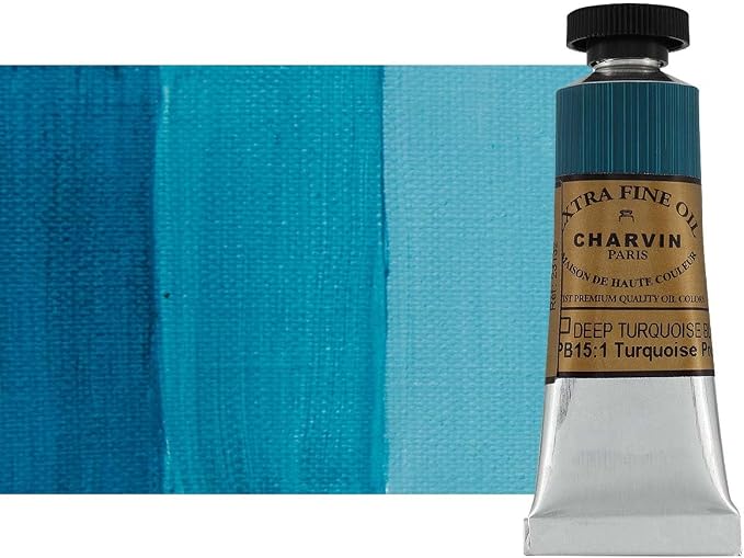 Charvin Extra Fine Oil Paint, Turquoise Deep Blue 20 ml by Unknown