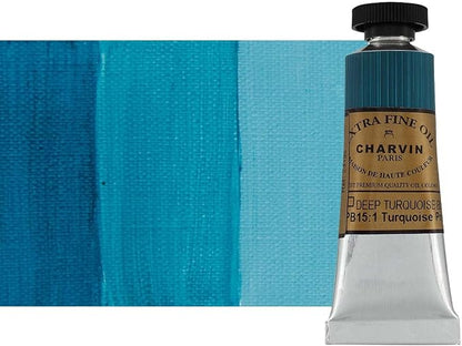 Charvin Extra Fine Oil Paint, Turquoise Deep Blue 20 ml by Unknown
