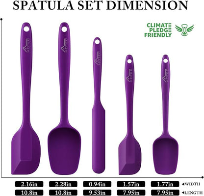 HOTEC 600℉ Heat Resistant BPA-Free Silicone Rubber Spatula Set - Image 2