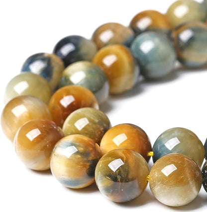 4MM Dream Blue Tiger Eye Stone Beads Natural Gemstone Round Loose Beads - Image 3