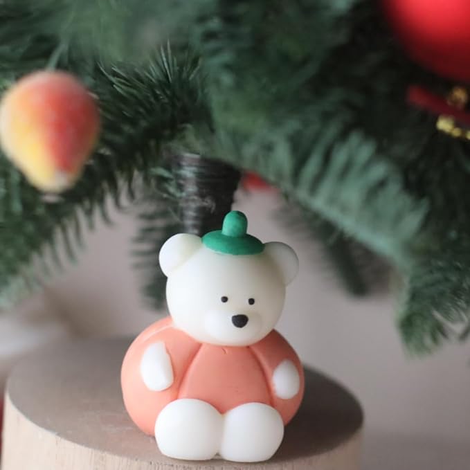 Halloween Pumpkin Cartoon Bear Silicone Candle Mold 3D Cute Resin Gypsum Ice - Image 3