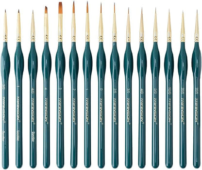 Transon 15-Piece Fine Detail Miniature Painting Brush Set by Transon