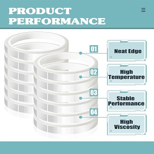 12 Rolls 10mm x33m Clear Heat Tape, Transparent High Temperature Heat Resistant - Image 3