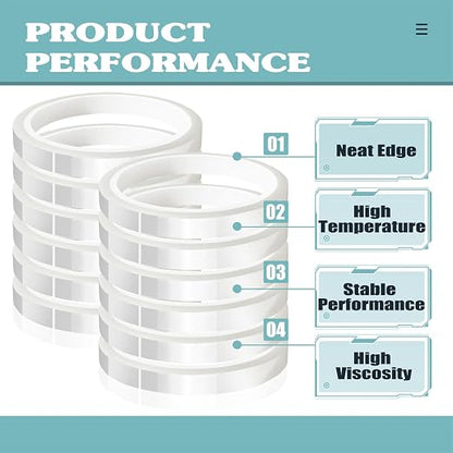 12 Rolls 10mm x33m Clear Heat Tape, Transparent High Temperature Heat Resistant - Image 3