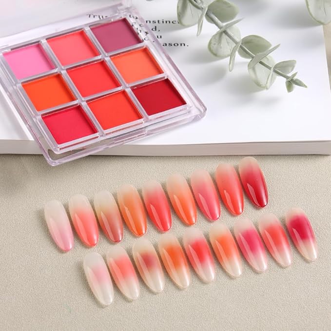 9 Colors Solid Neon Phosphor Ombre Nail Powder Set, Fluorescent Pigment Powder - Image 5