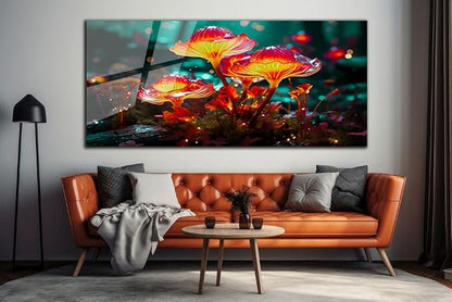 SpiritualHands Fantastic Mushrooms Glass Wall Art Oil Painting - Image 2
