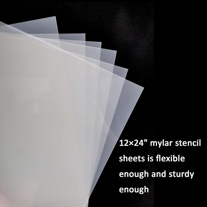 12 Pcs 10 Mil Blank Stencil Sheets 12 x 24 inch Milky Translucent PET Stencil - Image 5