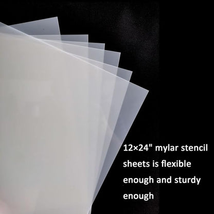 12 Pcs 10 Mil Blank Stencil Sheets 12 x 24 inch Milky Translucent PET Stencil - Image 5