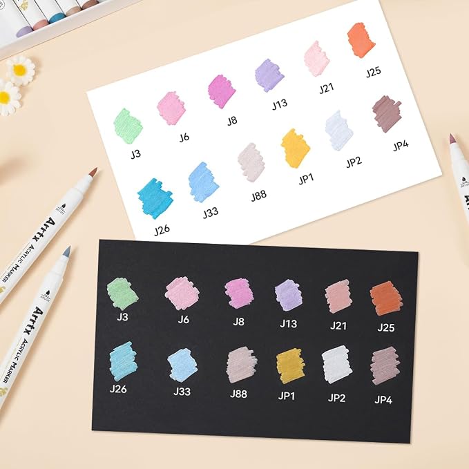 Arrtx 12 Colors Metallic Acrylic Paint Pens - Image 3