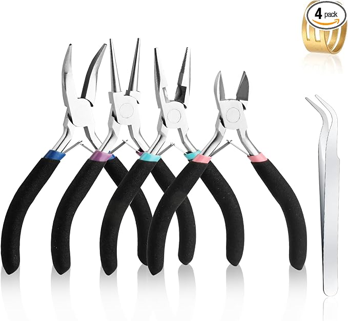 4 Pack Jewelry Making Pliers Tools Set, Jewelry Pliers by MUZHUPGUZ
