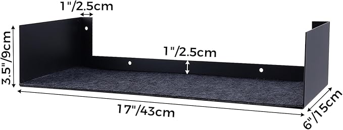 U Shape Floating Shelves Wall Mount Metal Bookshelf CD DVD Storage Display - Image 3