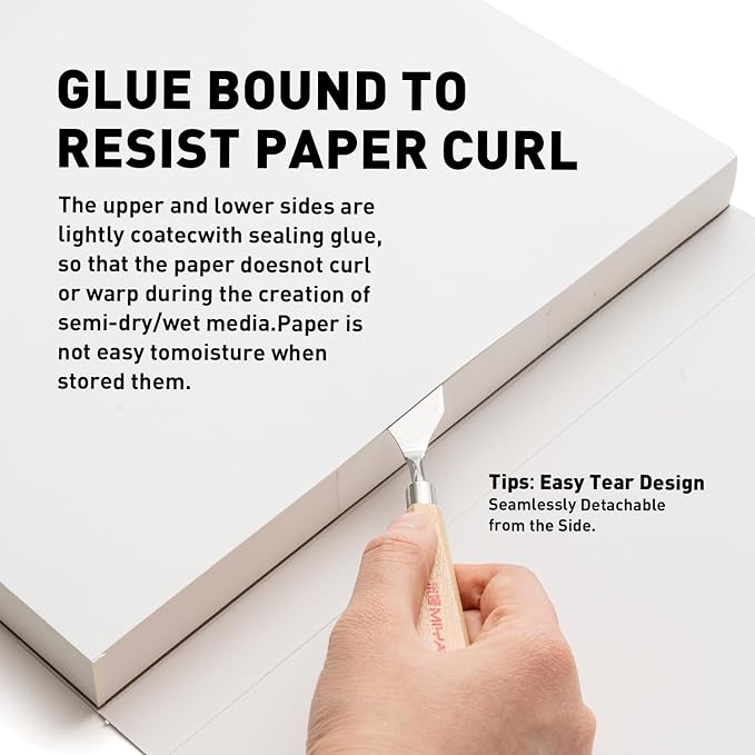 HIMI Mix Media Paper Pad 9X12'' 90 Sheets Mix Paper Pad, Side Wire Bound - Image 5
