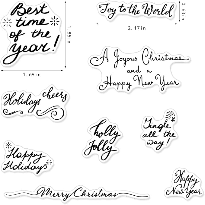 Merry Christmas Clear Stamps for Card Making and Photo Album Decorations - Image 2