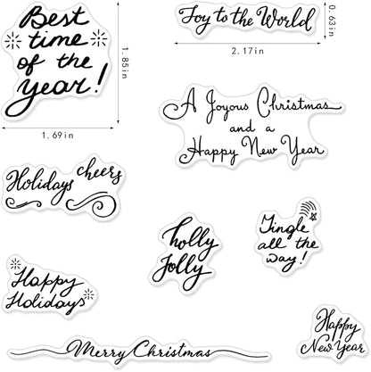 Merry Christmas Clear Stamps for Card Making and Photo Album Decorations - Image 2