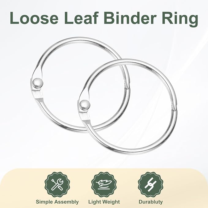 PATIKIL 1.2" x 1.4" Loose Leaf Binder Rings - Image 3