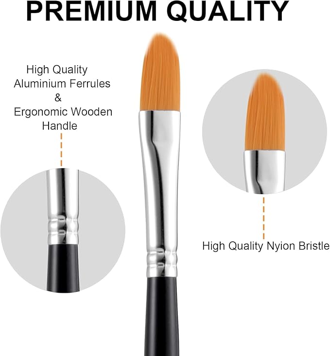 GOTIDEAL Paint Brush Set, Small Nylon Hair Brushes - Image 3