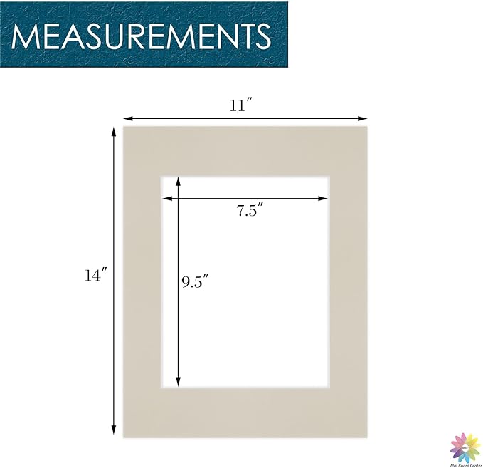 Mat Board Center, 11x14 Mats for 8x10 Photos Light Gray Color - Image 2