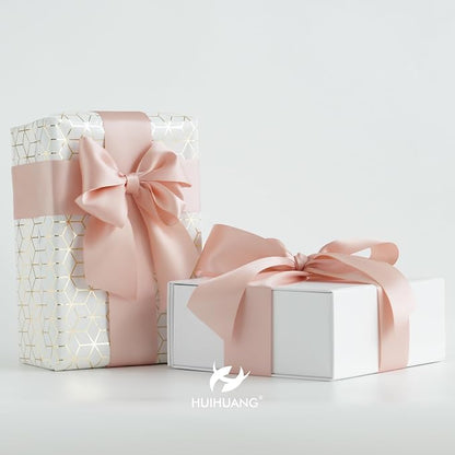 HUIHUANG Rose Gold Satin Ribbon 2 inch Wide Double Faced Satin Ribbon Rose Gold - Image 3